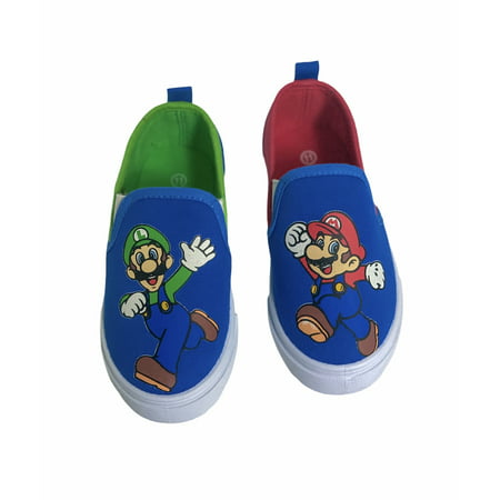 Super Mario Brothers Mario & Luigi Nintendo Boys Shoes - Slip On Sneakers