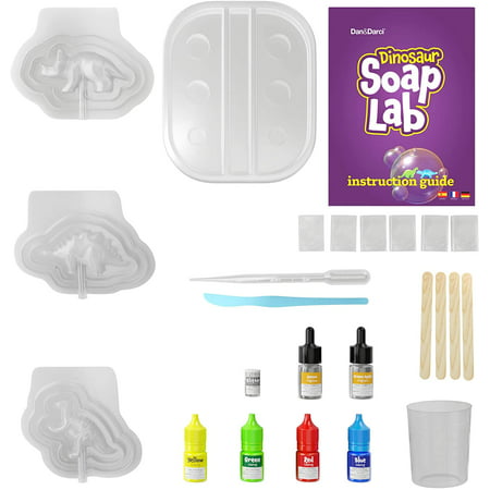 Dan&Darci - Dino Soap Making Kit for Kids - STEM DIY Activity Craft Kits - Dinosaur Science Kits for All Ages