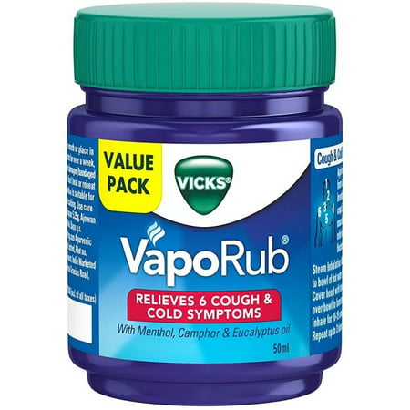 Vicks VapoRub With Menthol, Camphor & Eucalyptus Oil - 50 Ml (1.7 Oz), Pack of 1