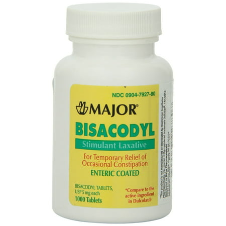 Bisacodyl 5 mg Generic for Dulcolax Laxative Enteric Coated Tablets Bottle of 1000 ea