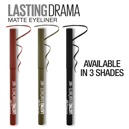 Maybelline Lasting Drama Matte Eyeliner Makeup, Jet Black, 0.01 ozBlack,