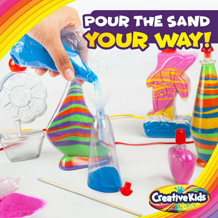 Creative Kids DIY Super Sand Art and Crafts Activity Kit for Kids ? 10 x Sand Art Bottles, 9 x Vibrant Colored Sand Bags & 1 x Glitter Bag ? STEM Playset - Craft Gift for Boys & Girls 6 +