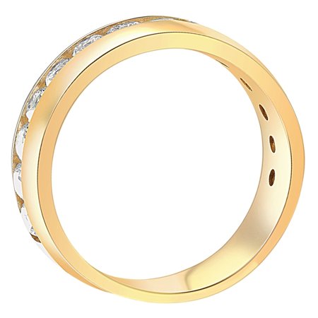 1 1/2 Ct Mens Lab Grown Diamond Wedding Ring Yellow Gold Anniversary Polish Band, Yellow Gold, 8