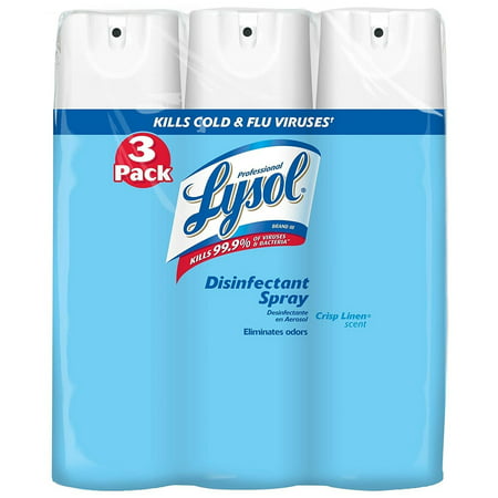 Lysol All-Purpose Cleaners Spray, Crisp Linen Scent, 19 Ounce, 3 Count