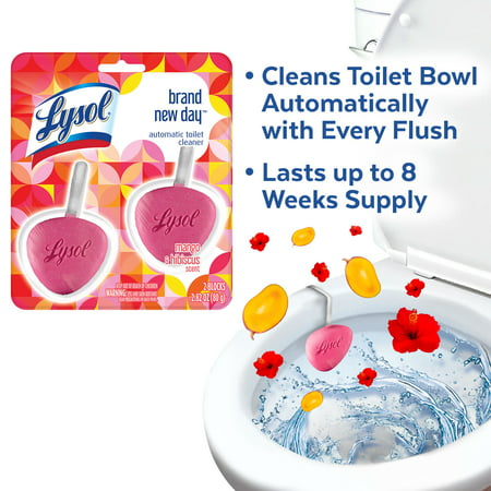 Lysol Automatic Toilet Bowl Cleaner 2ct Brand New Day Mango & Hibiscus