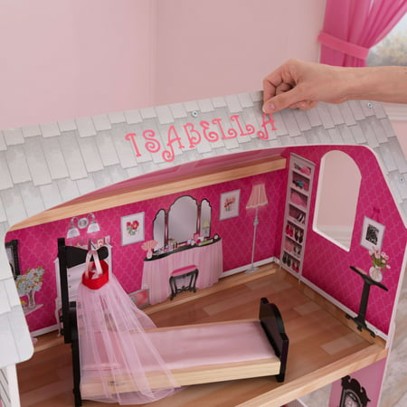 KidKraft Bonita Rose Wood Dollhouse, over 3 feet Tall, with 7 Pieces, for 12-inch Dolls