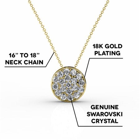 Cate & Chloe Nelly 18k White Gold Plated Pave Stone Necklace with Crystals, Beautiful Round Cut Diamond Cluster Necklace (Yellow Gold)Yellow Gold,