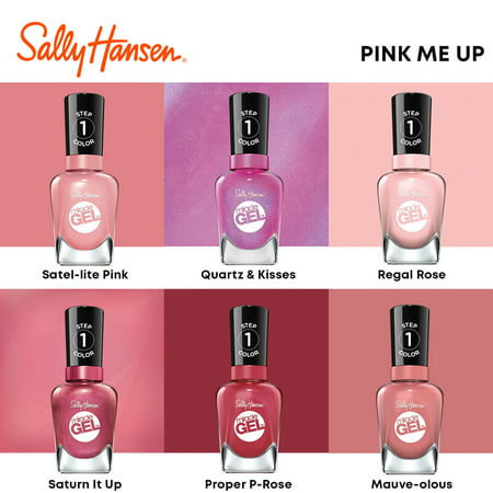 Sally Hansen Miracle Gel Nail Color, Regal Ros?, 0.5 oz, At Home Gel Nail Polish, Gel Nail Polish, No UV Lamp Needed, Long Lasting, Chip ResistantRegal Ros?,