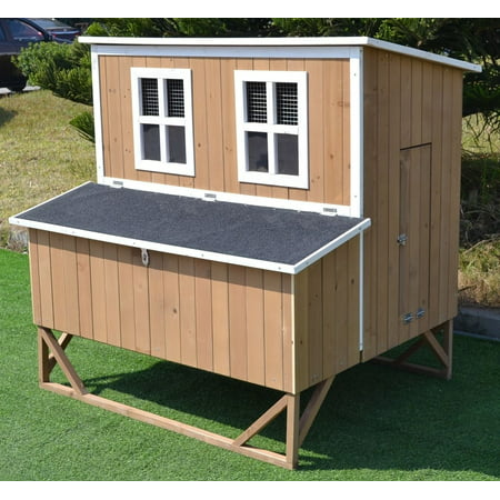 Large Wood Chicken Coop Hen House 4-8 Chickens 4 Nesting Box