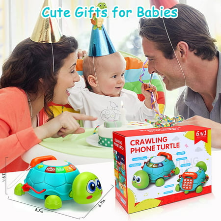 Baby Toys 6-12 Months, Musical Turtle Crawling Toys, Light & Sound, Educational Learning Toys, Toddler Toys for 12-24 Months