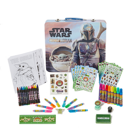 Star Wars Baby Yoda Kids Art Kit with Carrying Tin Gel Pens Markers Stickers 500 Pc