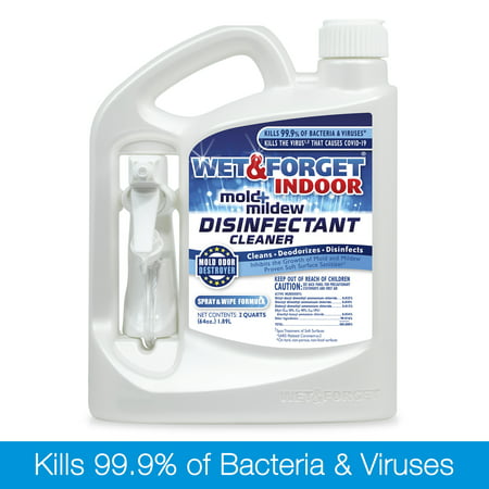Wet & Forget Indoor Mold & Mildew Disinfectant Cleaner, 64 oz