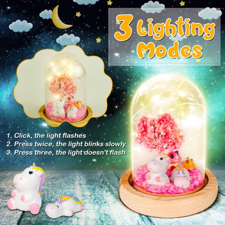 Dikence Gifts for Girls Age 5 6 7 8 9, Kids Unicorn Toys for 10 Year Old Girls Arts and Crafts Kits for 11 12 Year Old Kid Night Light Craft Sets for Girls Child Birthday Present Handmade Lanterns Toy, Unicorn, A-Unicorn