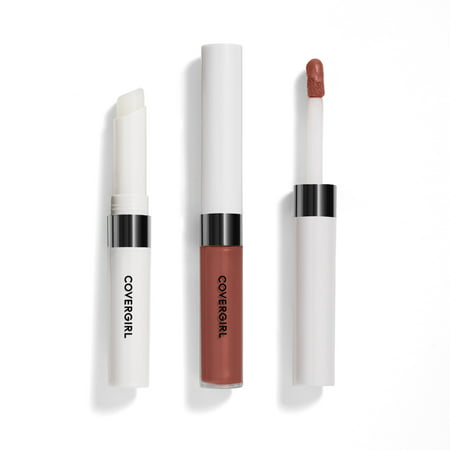 COVERGIRL Outlast All-Day Lip Color Liquid Lipstick And Moisturizing Topcoat, Longwear, Cinnamon Stick, Shiny Lip Gloss, Stays On All Day, Moisturizing Formula, Cruelty Free, Easy Two-Step ProcessBrown lip,