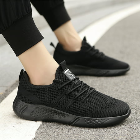 Tvtaop Mens Athletic Walking Shoes Running Jogging Shoes Lightweight Indoor Outdoor Gym Workout Sneakers Breathable, Black, 8.5
