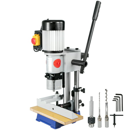 VEVOR Woodworking Mortise Machine, 3/4 HP 3400RPM Powermatic Mortiser With Chisel Bit Sets, Benchtop Mortising Machine, For Making Round Holes Square Holes, Or Special Square Holes In Wood, 3/4 HP 3400RPM