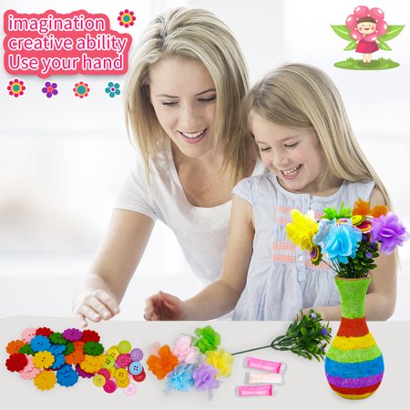 SUNNYPIG Kids Crafts Gifts for Girls Boys Age 5-12, Arts and Crafts for Kids Presents 7 8 9 10 11 Kids Girls DIY Flowers Crafts Kits Kinderen Toys for Kids Craft Toy Girls Toys Age 7rainbow+girl,