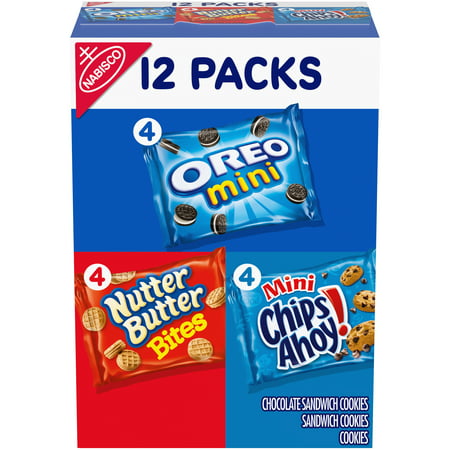 Nabisco Cookie Variety Pack OREO Mini, Nutter Butter Bites, CHIPS AHOY! Mini, 12 Snack Packs