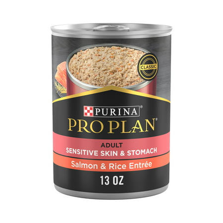 (12 Pack) Purina Pro Plan Sensitive Skin and Stomach Salmon and Rice Entree Dry Dog Food, 13 oz. Cans