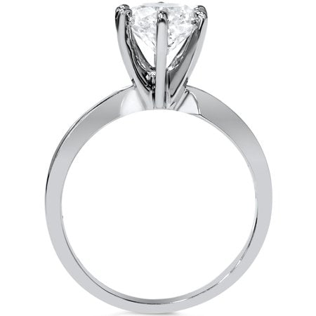 F SI 1 1/2ct Solitaire Diamond Engagement Ring 14K White Gold, White Gold, 5