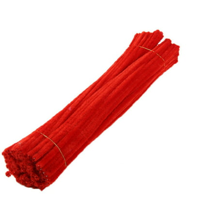 VALSEEL 100PC Chenille Stem Solid Color Pipe Cleaners Set for DIY Arts Crafts DecorationsRed,