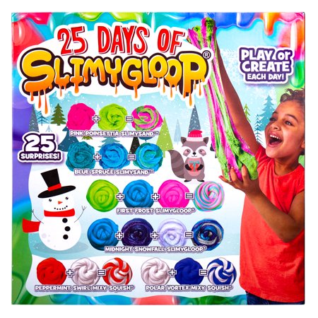 25 Days of SLIMYGLOOP, Sensory Advent Calendar, Reveal 25 Christmas-Themed Compounds & Slime Kit