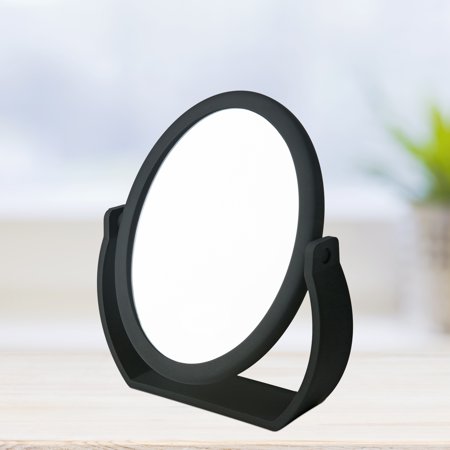 Home Details 8 inch Rubberized Finish Freestanding Vanity Mirror 1X-10X Magnification in BlackBlack,