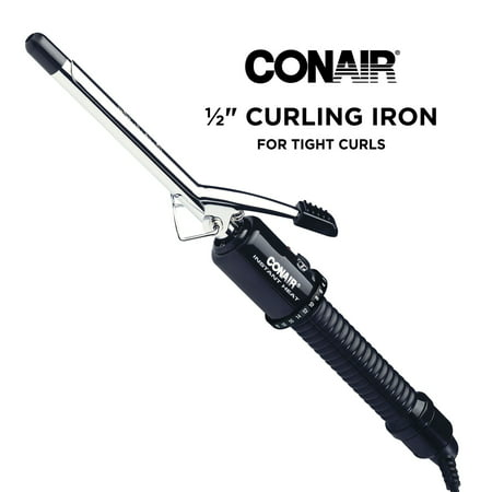 Conair Instant Heat Travel Size 0.5" Ceramic Spring Curling Iron, Black, CD80GNR