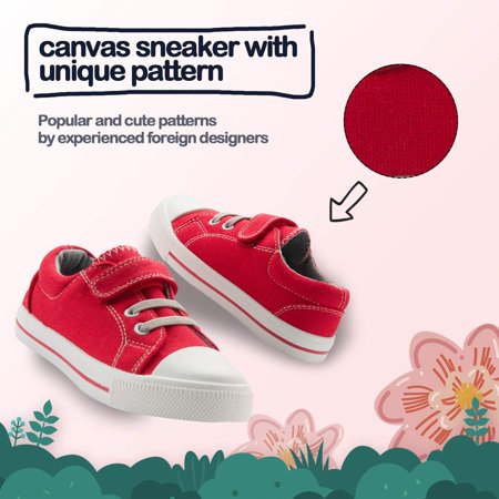 K KomForme Kid Canvas Shoes Red Casual Sneaker Size 11 Little GirlRed,