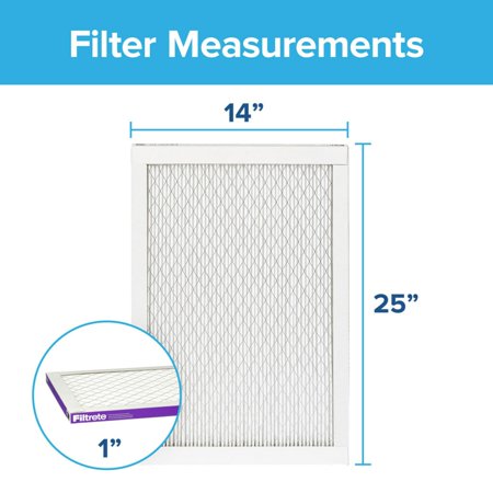 Filtrete by 3M 14x25x1, MERV 12, Allergen, Bacteria & Virus HVAC Air and Furnace Filter, 1500 MPR, 1 Filter