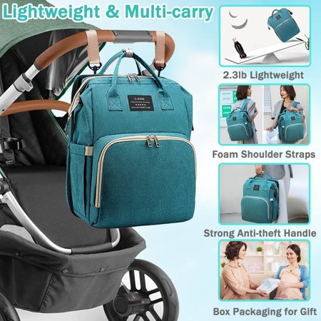 Diaper Bag Backpack, Baby Bag Diaper Bag with Changing Station Baby Girl Boy Waterproof Diaper Bag for Travel Baby Shower Gifts, Green