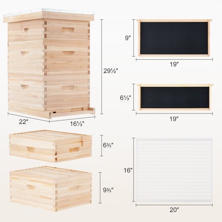 Preenex 30-Frame Hive Frame/Bee Hive Frame with Metal Roof for Beekeeping