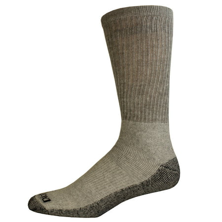 Genuine Dickies Men's Dri-Tech Crew Socks, 6-Pack, Light Grey, 6-12