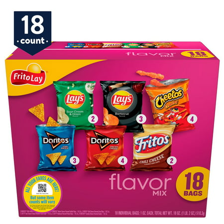 Frito-Lay Snacks Flavor Mix Variety Pack, 1 oz, 18 Count (Assortment May Vary), 18 Count - Box