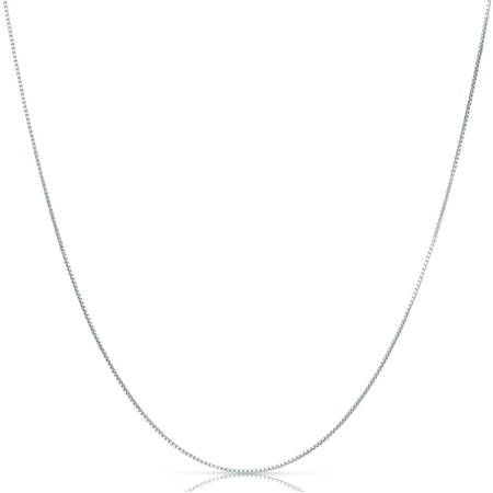 Sterling Silver Box Chain Necklace 1MM-2MM, Solid 925 Italy, Rhodium Plated, 16-24 inch, Next Level JewelrySilver,