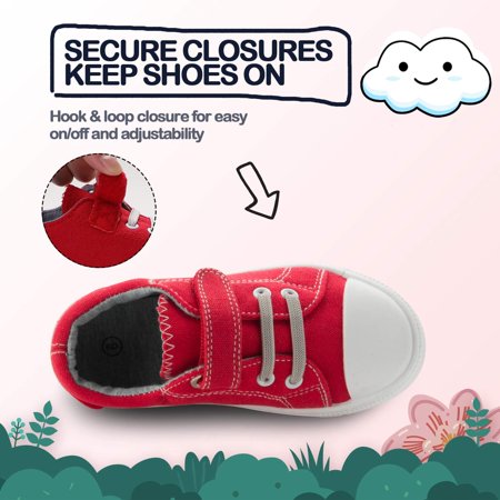 K KomForme Kid Canvas Shoes Red Casual Sneaker Size 11 Little GirlRed,