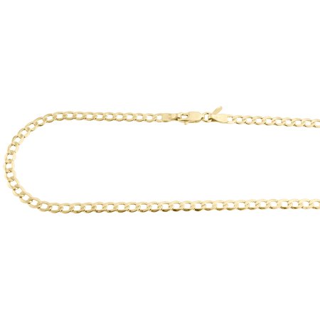 10K Hollow Yellow Gold 4.60MM Cuban Curb Link Chain Necklace Men's or Women's, 16" - 30"