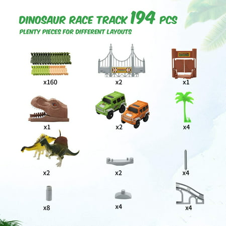 Eaglestone Dinosaur Cars Track Toys Activities for Kids Build An Adventure Race Car Track Set Learning Toys Best Dinosaur Gifts for Boys and Girls