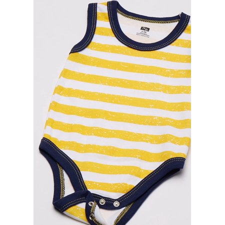 Hudson Baby Infant Boy Cotton Sleeveless Bodysuits 5pk, Sea Captain, 0-3 Months, Sea Captain, 0-3 Months