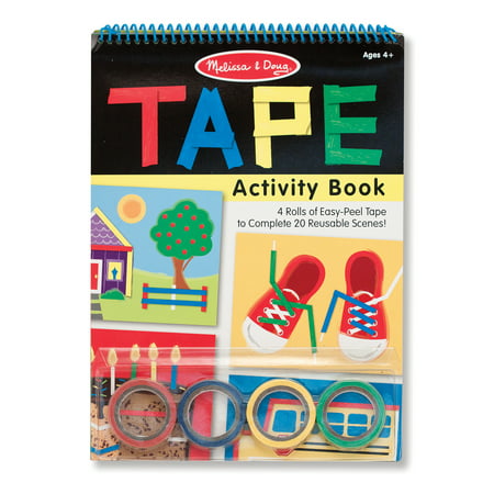 Melissa & Doug Tape Activity Book: 4 Rolls of Easy-Tear Tape and 20 Reusable Scenes