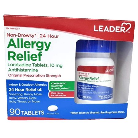Leader Loratadine Original Prescription Strength Allergy Relief, 90ct