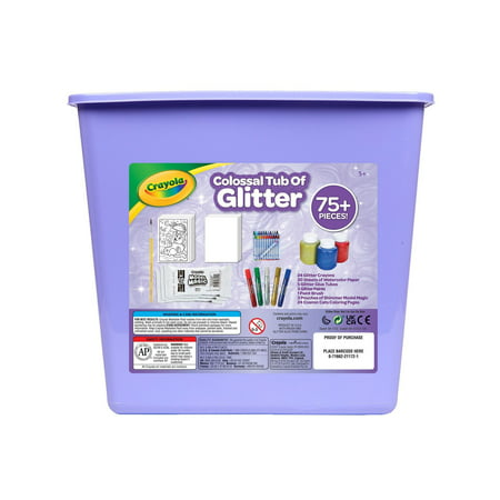 Crayola Glitter Arts and Crafts Kit, 80+ School Supplies, Tub of Glitter Toy, Gifts for Girls & Boys, Child