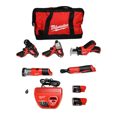 Milwaukee M12 12V Li-Ion Cordless Combo Tool Kit (4-Tool) 1.5 Ah 2498-25