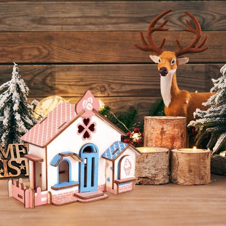 Yrtoes House Wooden Model Kit Tealight Holder To Christmas Decorate And Display Wooden Crafts For Children Ideal Arts And Crafts Project 33PC,Fun Toy Sales Today ClearanceMulticolor,