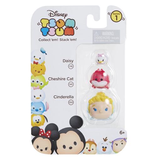 Disney Tsum Tsum Series 1 Daisy, Cheshire Cat & Cinderella Mini Figures, 3 Pack