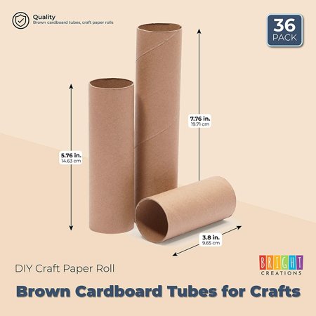 36 Pack White Cardboard Toilet Paper Tubes, Craft Rolls for Arts & Crafts Supplies, 1.6" x 5.9"