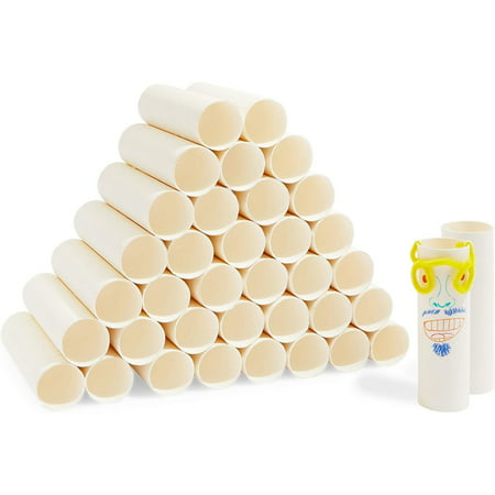 36 Pack White Cardboard Toilet Paper Tubes, Craft Rolls for Arts & Crafts Supplies, 1.6" x 5.9"