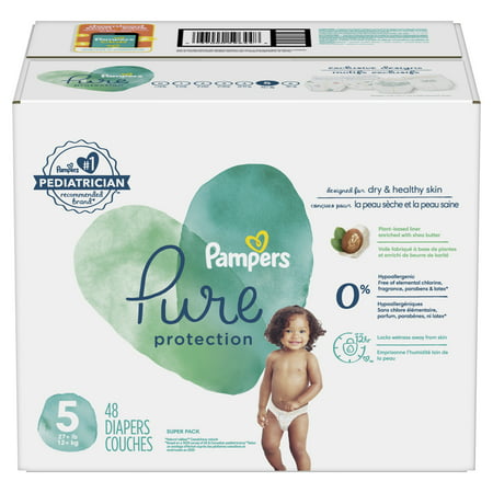Pampers Pure Protection Natural Diapers (Choose Your Size & Count), Size 5