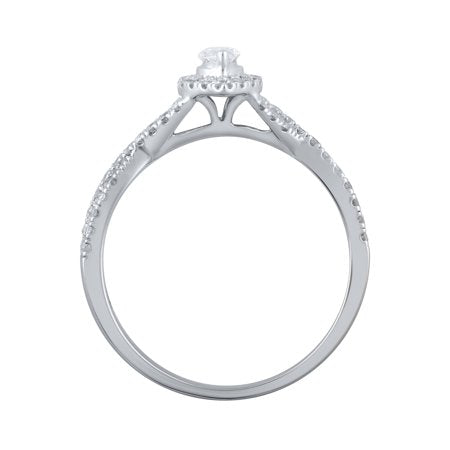 1/2 Carat T.W. (I2 clarity, H-I color) Brilliance Fine Jewelry Marquise cut Diamond Engagement Ring in 10kt White Gold, Size 7White,