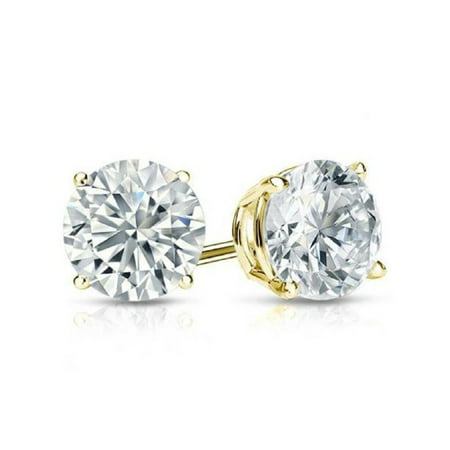 1/2 Ct Diamond Stud Earrings 14k Yellow Gold Finish Women Men Diamond Earrings
